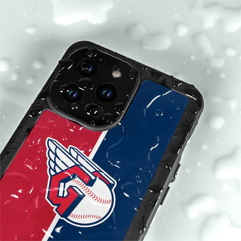 MLB Cleveland Guardians Split iPhone 15 Pro Waterproof Case